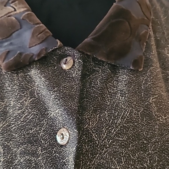 Citron Malibu Boutique Velvet lace Print Tunic Size Medium - Picture 4 of 6